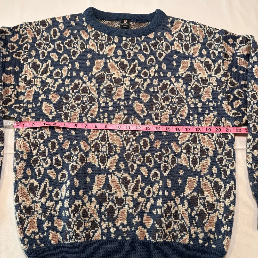Vintage Ungaro Uomo Abstract Floral Knit Sweater | Paris Designer Pullover